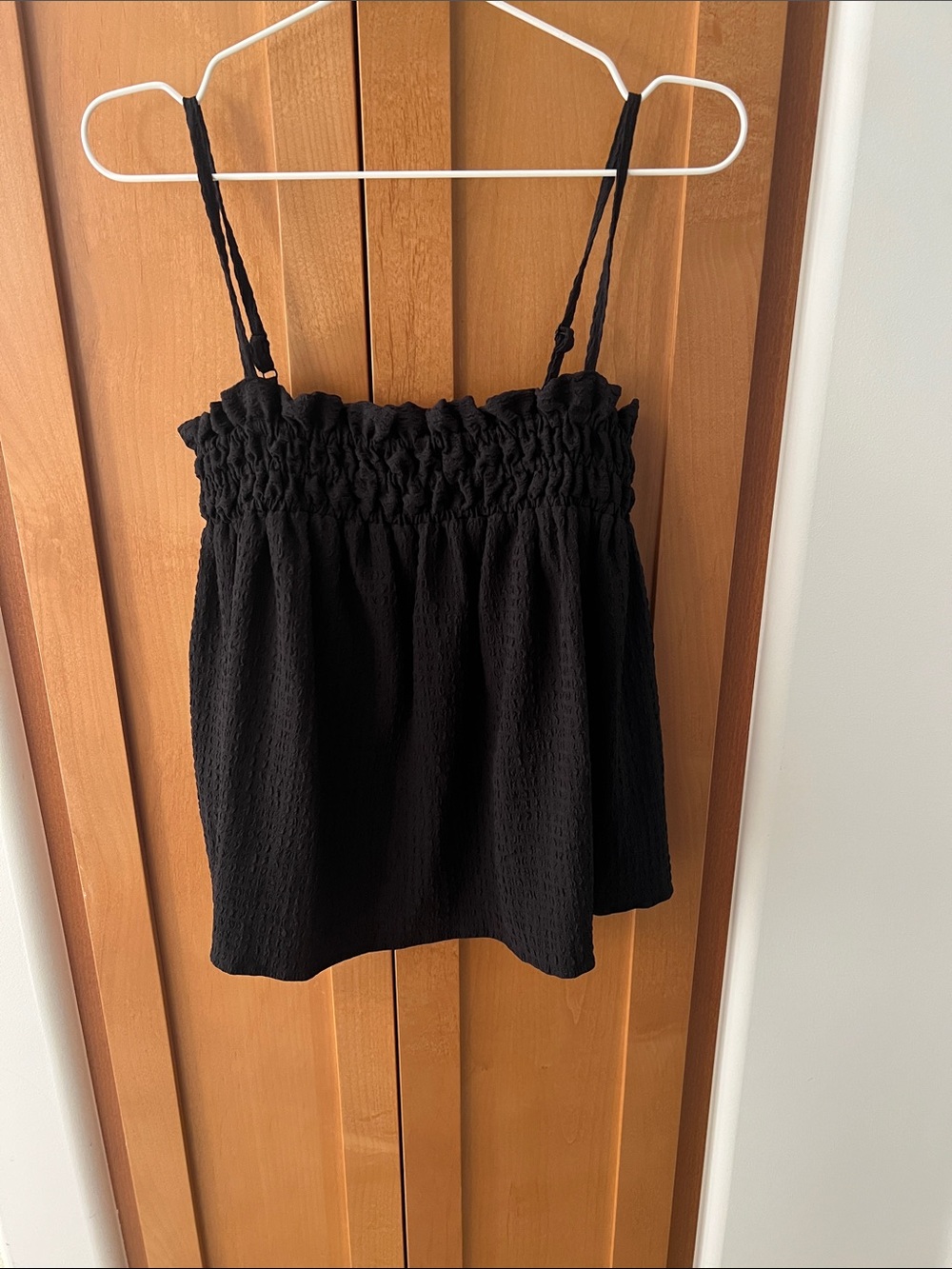 ASOS Black Smocked Cami with Thin Adjustable Straps